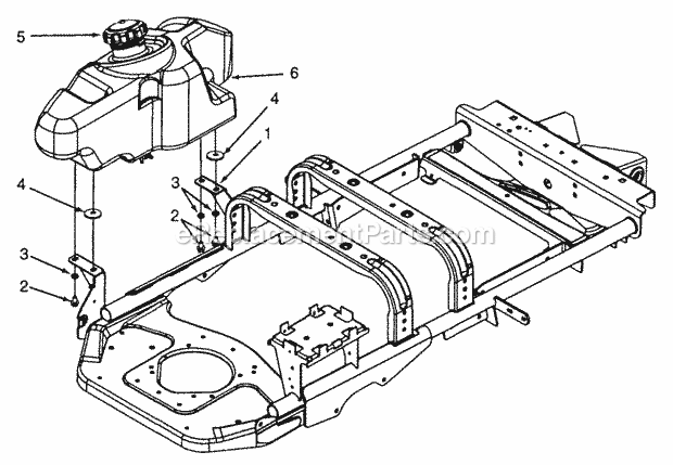 Fuel Tank Diagram and Parts List for Z48 53AC355M100 Cub Cadet Lawn Mower